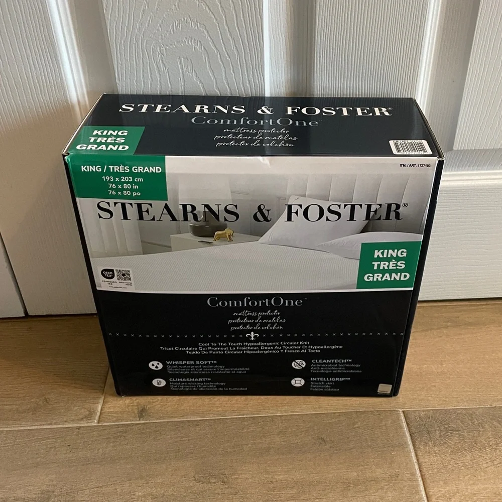 Sterns and Foster Comfort One Mattress Protector King Size New In Box